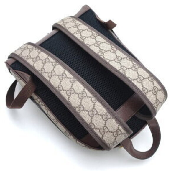 Gucci GG Backpack Ophidia Leather Supreme Canvas Beige Ebony - Picture 3 of 10